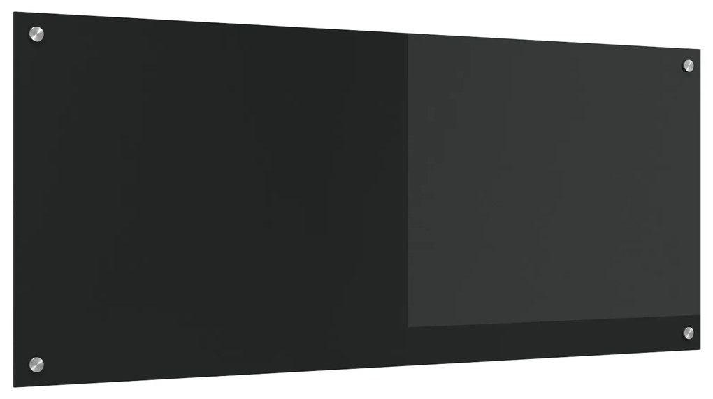 vidaXL Πλακάκι Κουζίνας Μαύρο 120x50x0.6 εκ Γυαλί Ανθρακωμένο