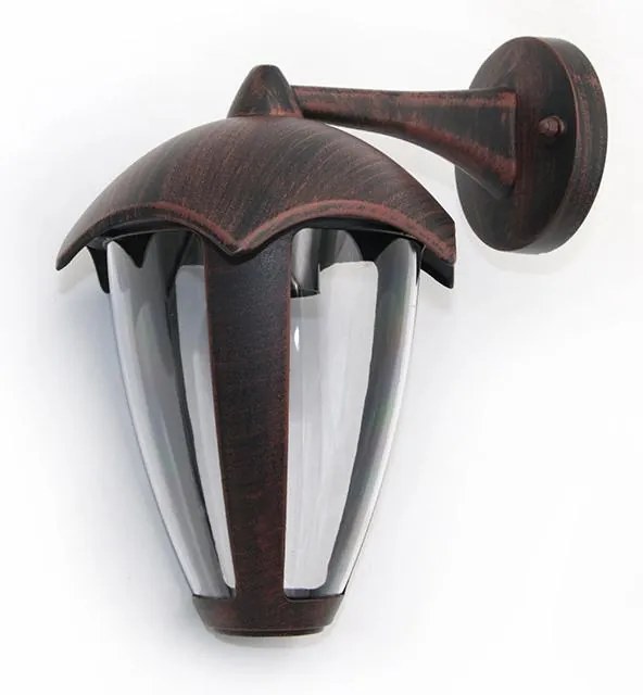Adeleq Φανάρι Αλουμινίου Επίτοιχο Προς Κάτω H28.5cm E27 IP44 Σκουριά Ρουστίκ 9-036281