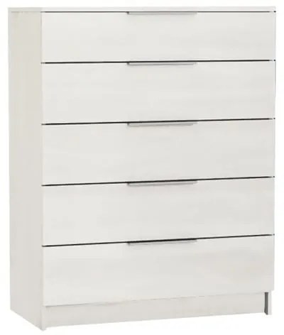 DRAWER Συρταριέρα με 5 Συρτάρια, Απόχρωση Άσπρο 80x40x102cm