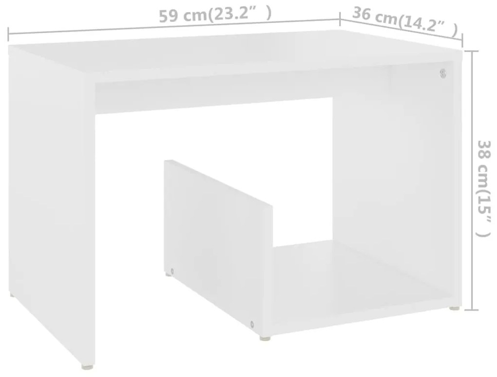 Τραπέζι Βοηθητικό Λευκό 59 x 36 x 38 εκ. από Επεξ. Ξύλο - Λευκό