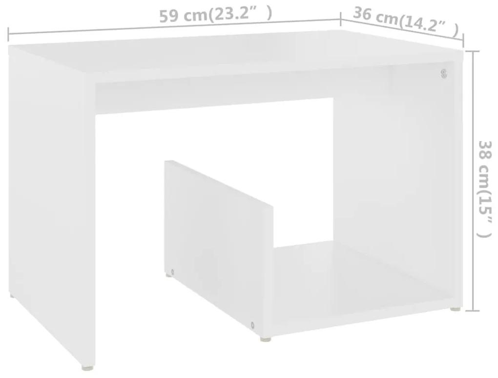 Τραπέζι Βοηθητικό Λευκό 59 x 36 x 38 εκ. από Μοριοσανίδα - Λευκό