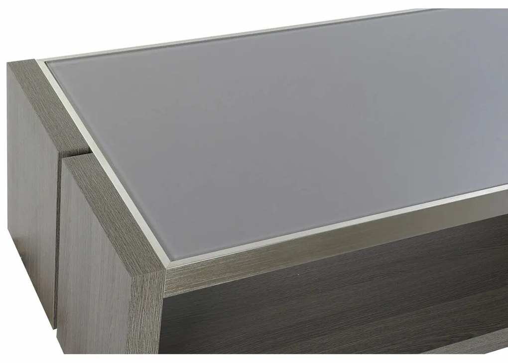 Τραπεζάκι Καφέ DKD Home Decor Κρυστάλλινο Αλουμίνιο Eik (120 x 60 x 37,5 cm)