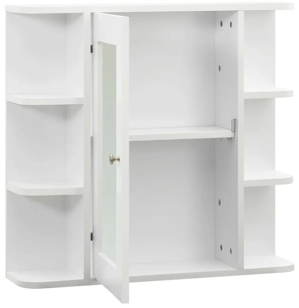 vidaXL Καθρέφτης Μπάνιου με Ντουλάπι Λευκό 66 x 17 x 63 εκ. από MDF