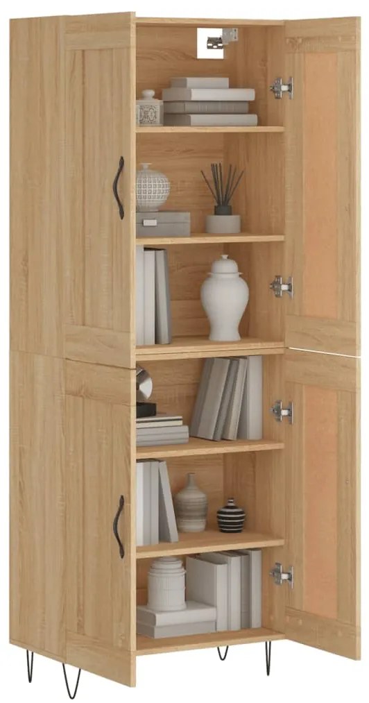 vidaXL Ντουλάπι Sonoma δρυς 69,5 x 34 x 180 εκ. από Επεξεργασμένο Ξύλο