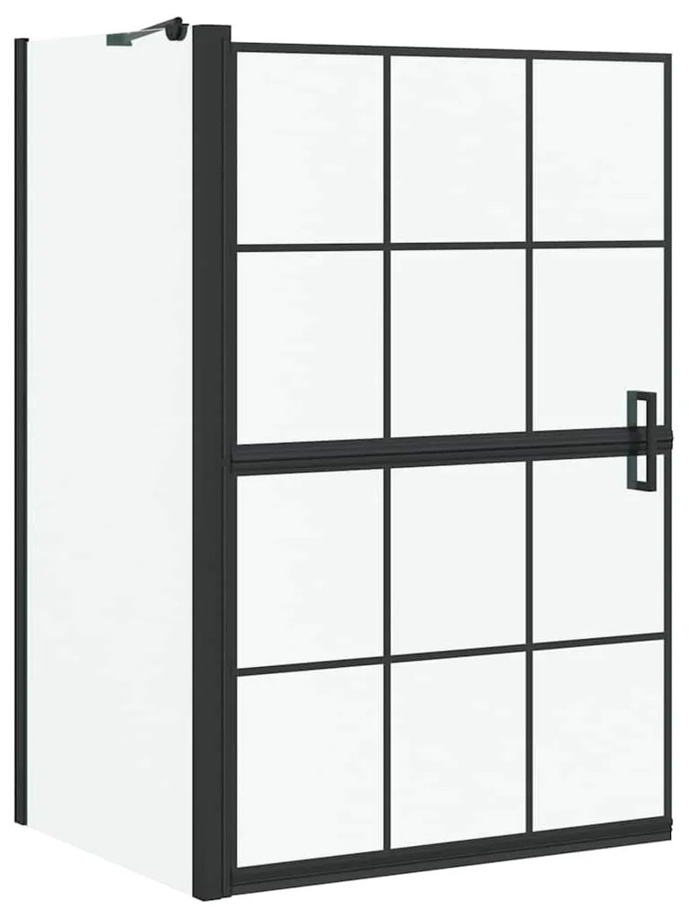 vidaXL Οθόνη ντους μπάνιου Μαύρο και Διαφανές 116 x 68 x 128 εκ.