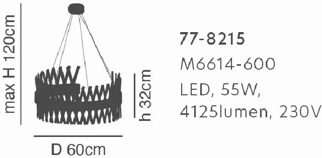 Φωτιστικό Οροφής  M6614-600 XENIC GOLD MATT PENDANT Γ3