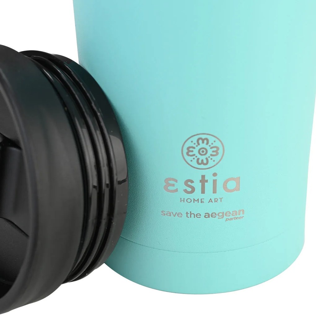 ESTIA ΘΕΡΜΟΣ TRAVEL MUG SAVE THE AEGEAN 450ml BERMUDA GREEN