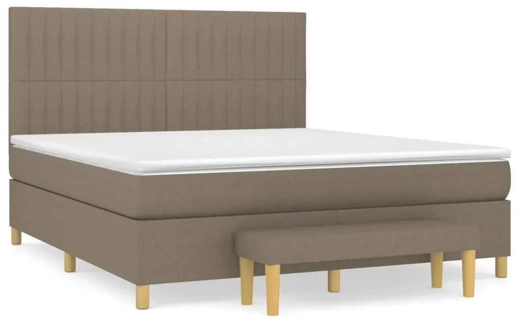 vidaXL Κρεβάτι Boxspring με Στρώμα Taupe 180x200 εκ. Υφασμάτινο