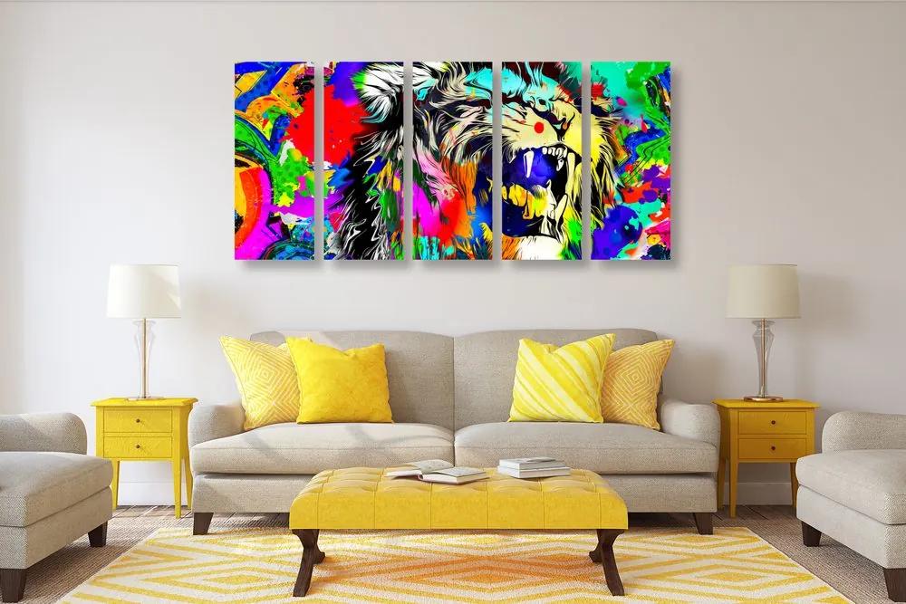 Εικόνα 5 τμημάτων πολύχρωμο κεφάλι λιονταριού