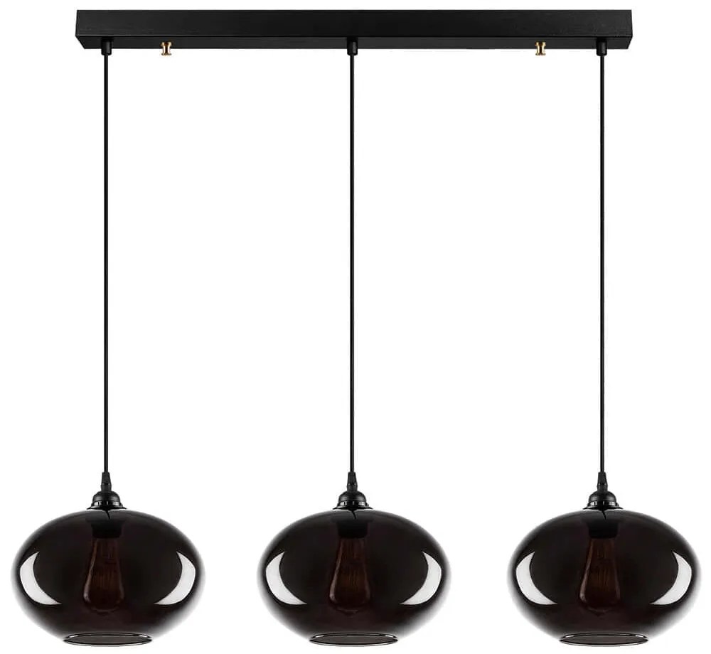 Φωτιστικό Οροφής - Ράγα Smoked 892OPV1886 97x97x120cm 3xE27 40W Black Opviq