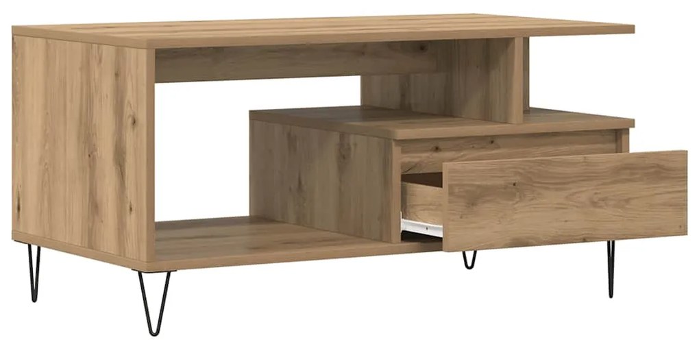 vidaXL Τραπεζάκι Σαλονιού τεχνίτης Δρυς 90x49x45 εκ. Επεξεργασμ. Ξύλο