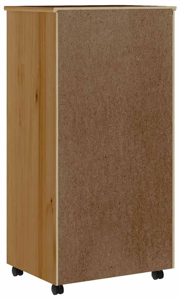 vidaXL Ντουλάπι Κυλιόμενο με Συρτάρια MOSS Μελί Καφέ Μασίφ Ξύλο Πεύκου