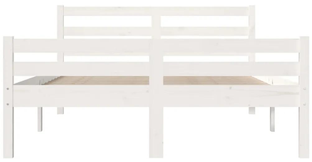 vidaXL Πλαίσιο Κρεβατιού Λευκό 140 x 200 εκ. από Μασίφ Ξύλο