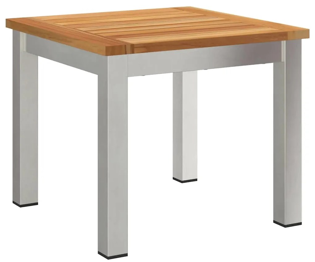 vidaXL Σετ τραπεζαρίας κήπου 3 τμχ από μασίφ ξύλο teak και ανοξείδωτο ατσάλι