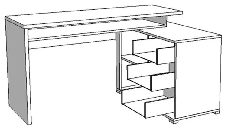 Γραφείο Arhimed Artisan Oak - Μαύρο 138x102x75 εκ.