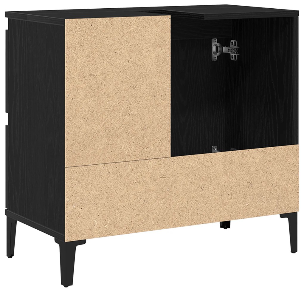 vidaXL Ντουλάπι Νιπτήρα Μαύρη Δρυς 65x33x60 εκ. Ξύλο Επεξεργασμένο