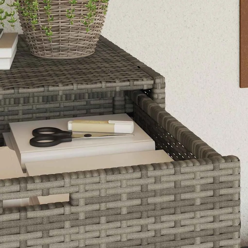 vidaXL Ντουλάπι Αποθήκευσης Κήπου Γκρι 105x55x113 εκ. Συνθετικό Ρατάν