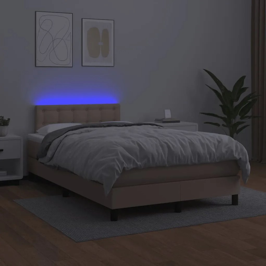 ΚΡΕΒΑΤΙ BOXSPRING ΣΤΡΩΜΑ&amp;LED ΚΑΠΟΥΤΣΙΝΟ 120X190 ΕΚ. ΣΥΝΘ. ΔΕΡΜΑ 3270140