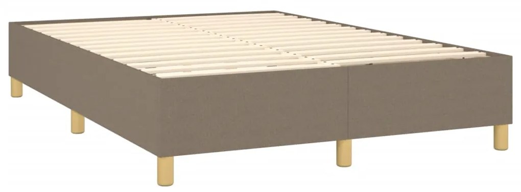 Κρεβάτι Boxspring με Στρώμα Taupe 140x200 εκ. Υφασμάτινο - Μπεζ-Γκρι