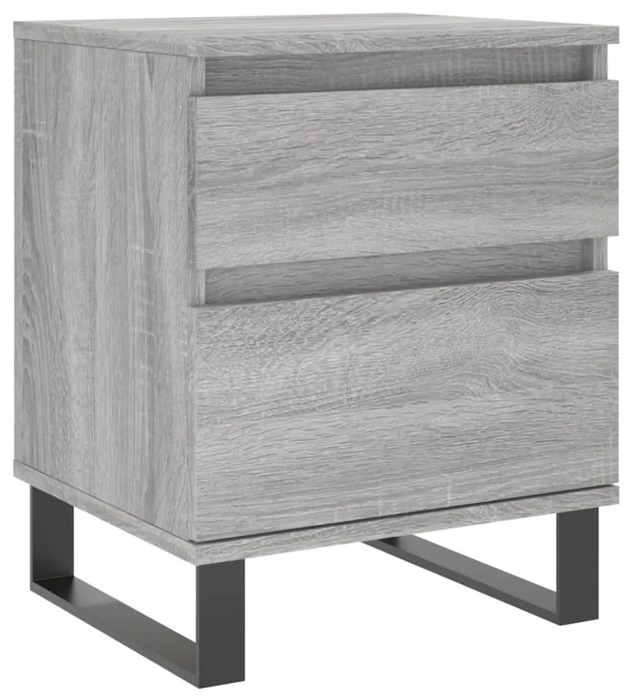 vidaXL Κομοδίνα 2 τεμ. Γκρι Sonoma 40 x 35 x 50 εκ. από Επεξεργ. Ξύλο