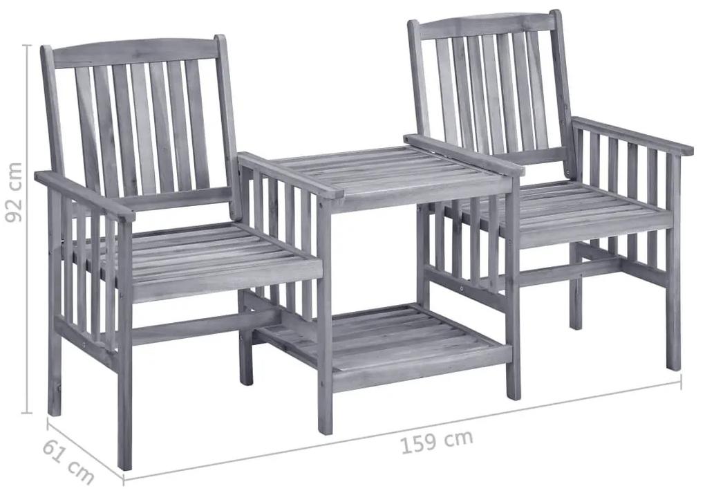 Καρέκλες Κήπου με Τραπέζι 159x61x92 εκ. από Μασίφ Ξύλο Ακακίας - Καφέ