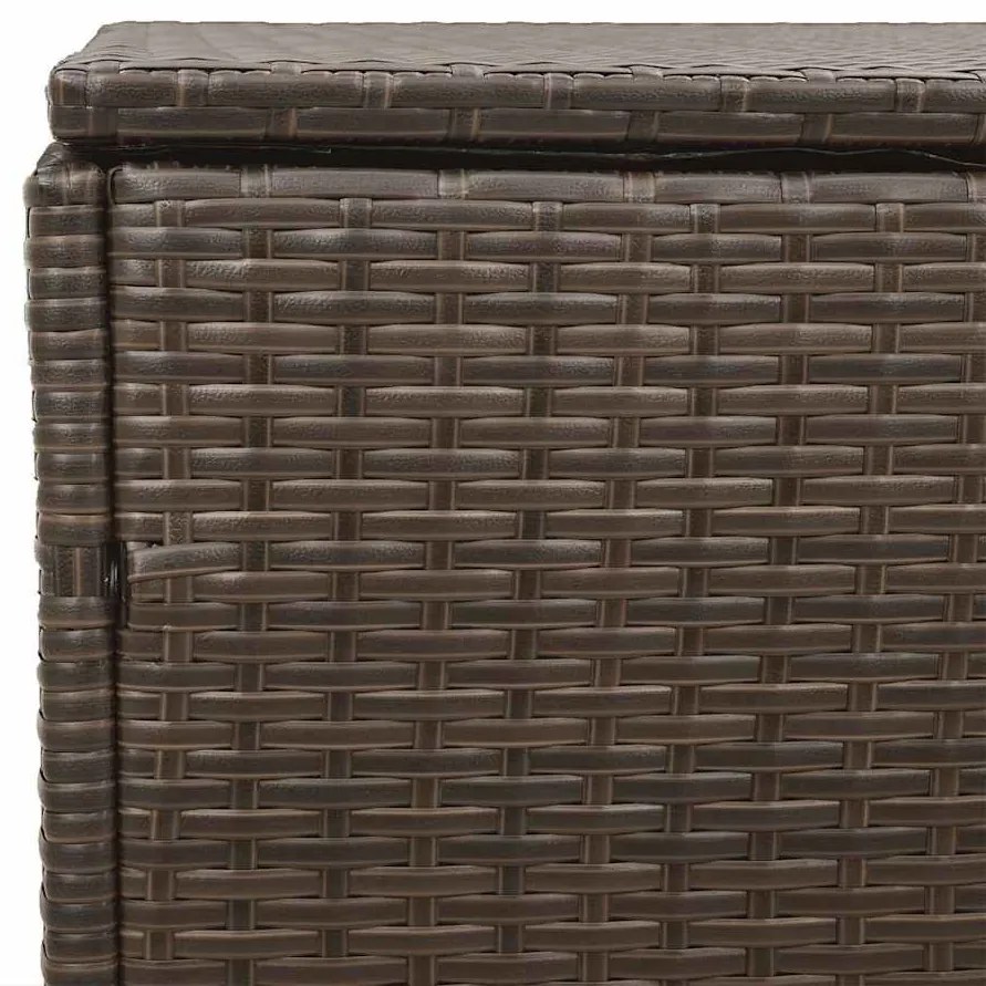 Κήπος κουτί αποθήκευσης καφέ 110x50x58 cm Poly Rattan - Καφέ