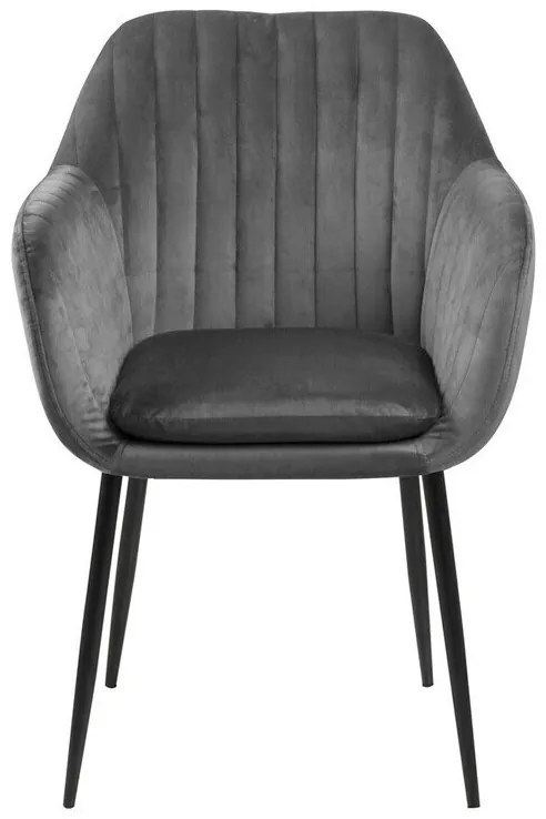 Καρέκλα Oakland 305, Σκούρο γκρι, 83x57x61cm, 7 kg, Ταπισερί, Μεταλλικά, Μπράτσα | Epipla1.gr