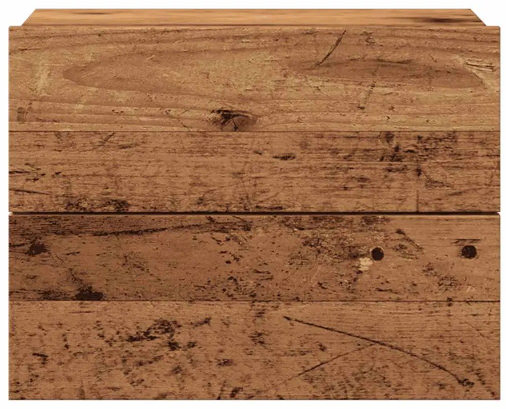 vidaXL Κομοδίνο Επιτοίχιο Όψη Παλαιού Ξύλου 40x32x30 εκ.