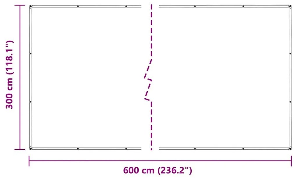 Σαφής μουσαμάς με οπές 3x6 m PVC - Διαφανές