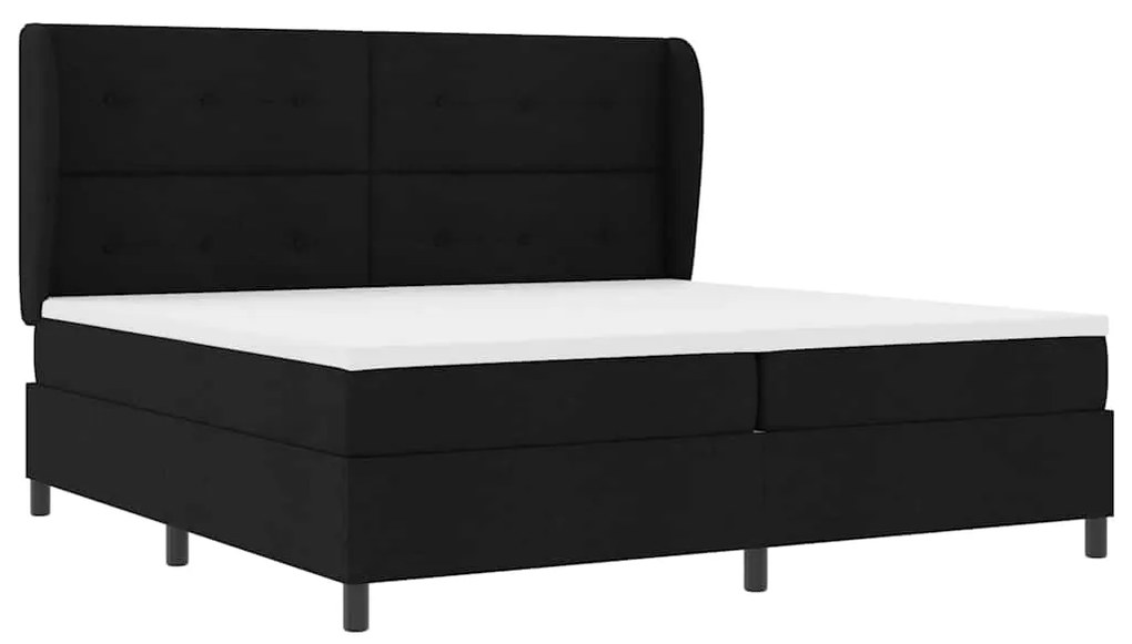 vidaXL Κρεβάτι με ελατήρια με στρώμα Μαύρο 200 x 200 cm ύφασμα