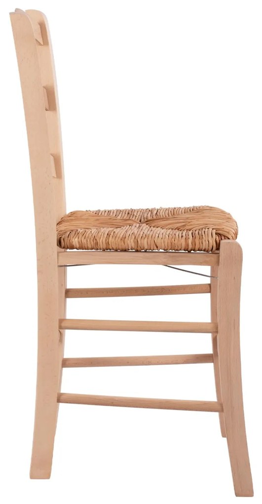 Καρέκλα Άβαφη ΠΑΡΟΣ Μασίφ Ξύλο Οξιάς με Ψάθα 40x43x88 εκ.
