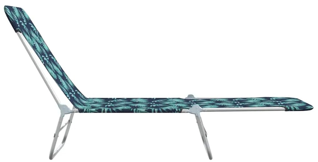 vidaXL Ξαπλώστρες Πτυσσόμενες 2 τεμ. με Σχέδιο Φύλλων Ατσάλι / Ύφασμα