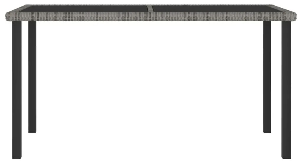 vidaXL Τραπεζαρία Κήπου Γκρι 140 x 70 x 73 εκ. από Συνθετικό Ρατάν