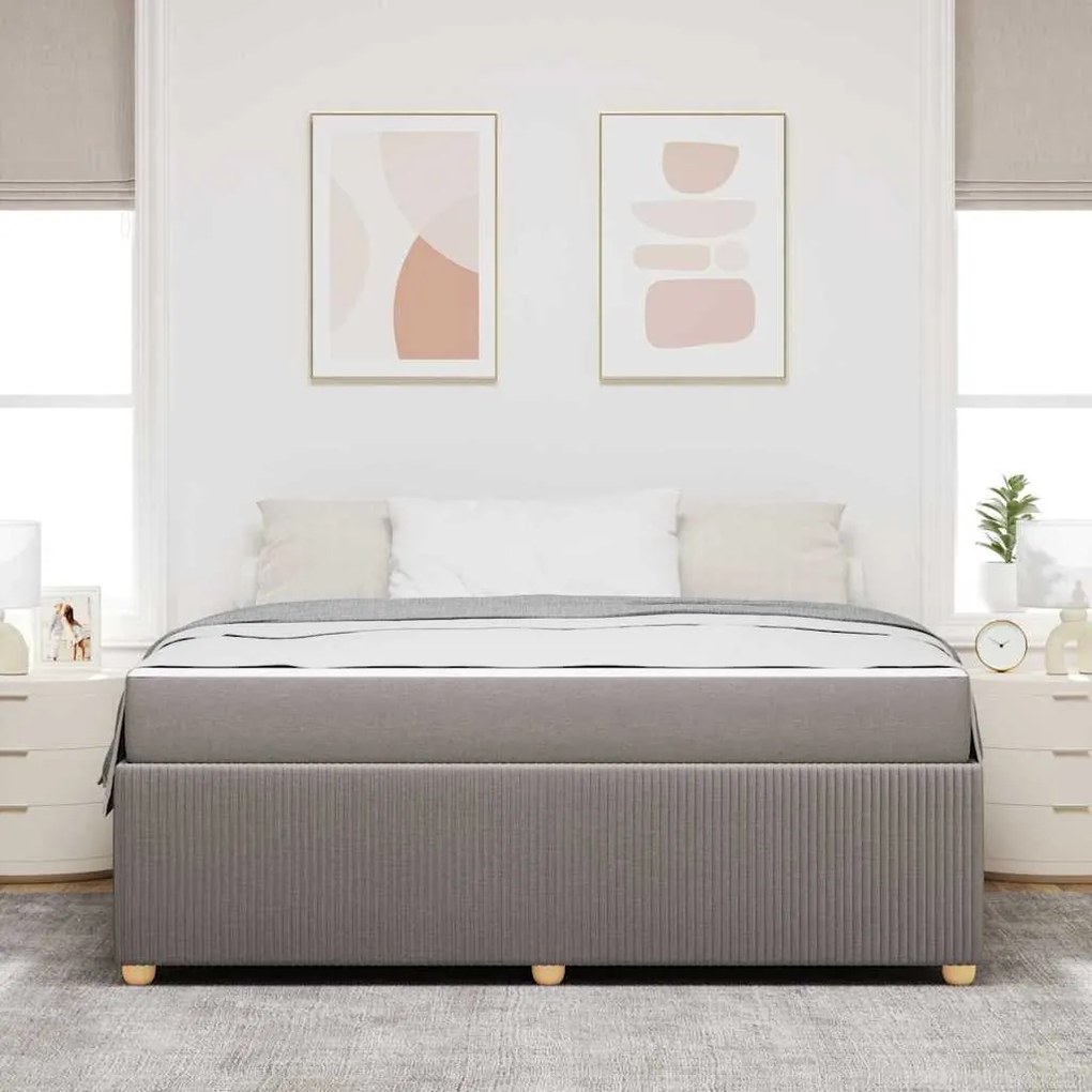 vidaXL Σκελετός κρεβατιού με στρώμα Taupe 180 x 200 cm ύφασμα