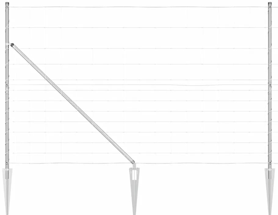 vidaXL Περίφραξη αγρού Ασημί 50 x 1.5 m Γαλβανισμένος χάλυβας