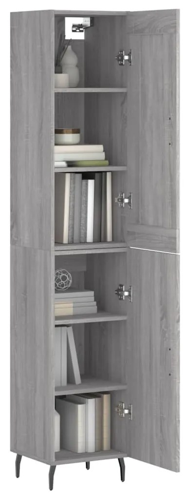 vidaXL Μπουφές Sonoma Γκρι 34,5 x 34 x 180 εκ. από Επεξεργασμένο Ξύλο