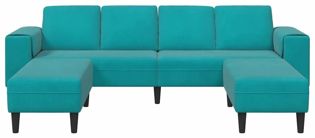 vidaXL Σετ Καναπέ 3 pcs Τιρκουάζ Βελούδο