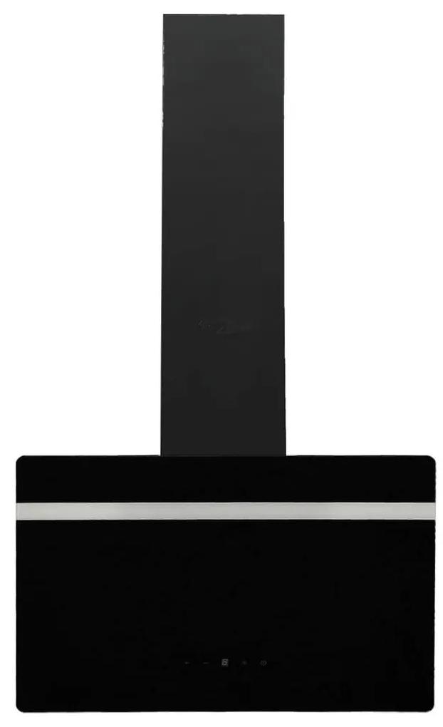 Απορροφητήρας Τοίχου Μαύρος 60 εκ. από Ατσάλι και Ψημένο Γυαλί - Μαύρο