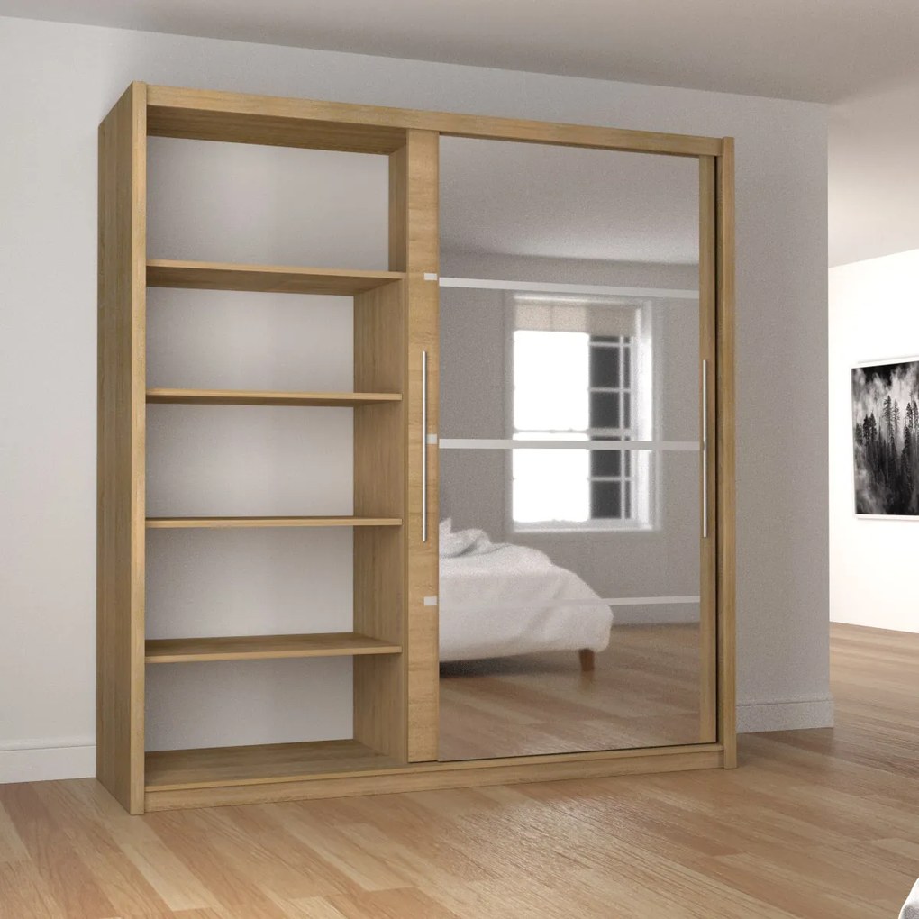 Ντουλάπα Δίφυλλη Ilona Sonoma 205x61x215εκ - TO-ILONA2 - TO-ILONA2