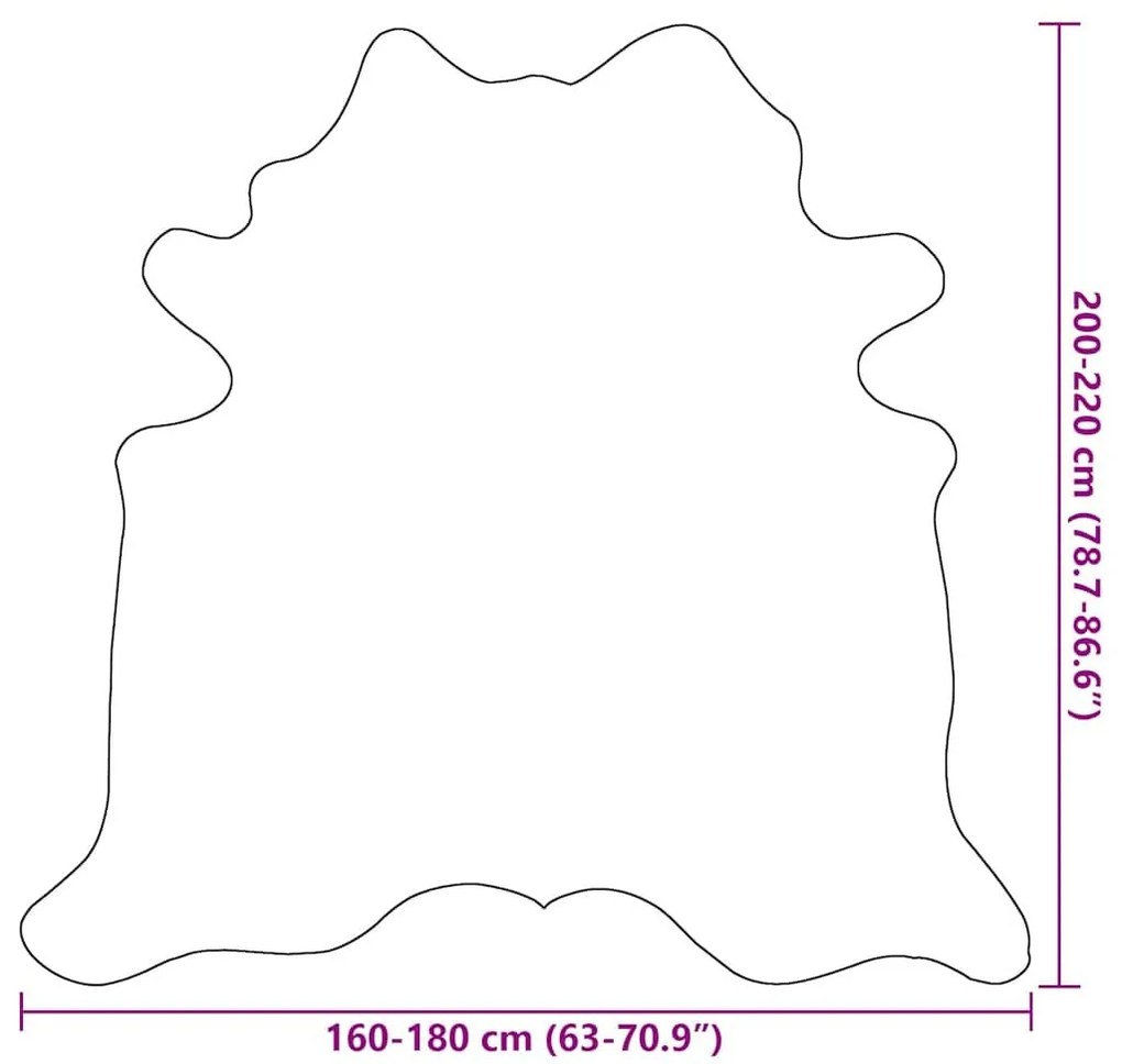 Χαλί Καφέ / Λευκό 180 x 220 εκ. από Γνήσιο Δέρμα Αγελάδας - Καφέ