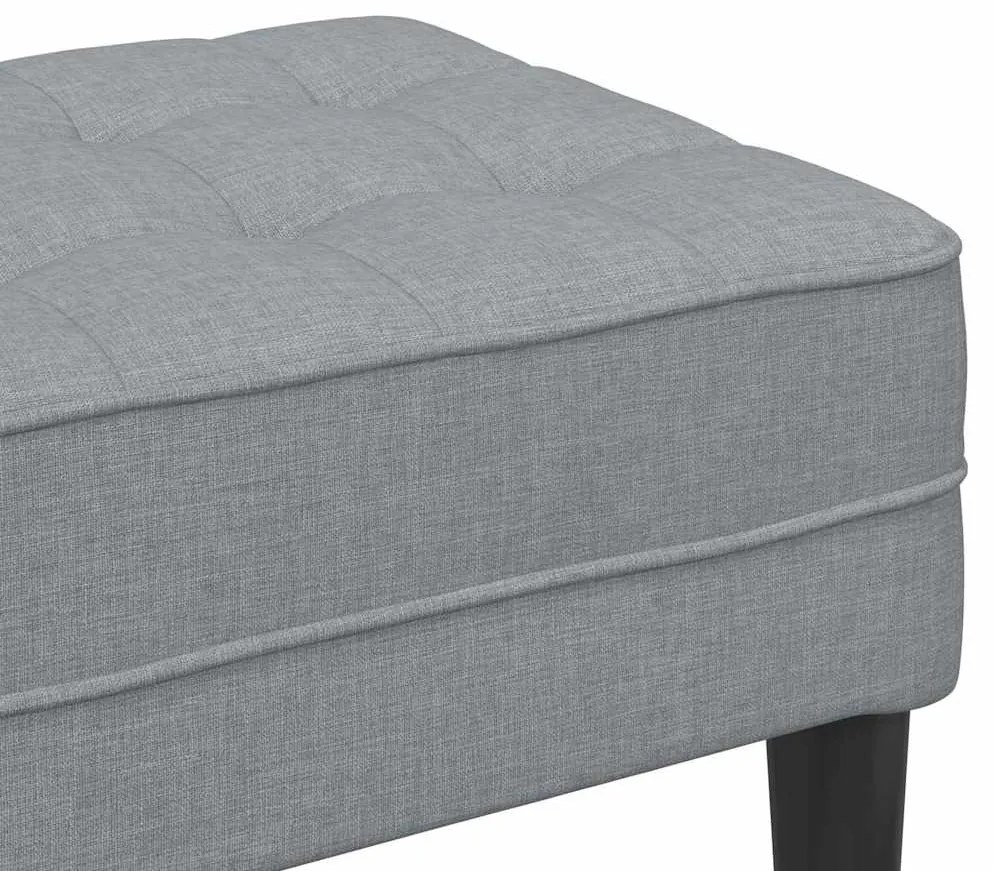 vidaXL παγκάκι με μαξιλάρι Ανοιχτό γκρι 113 x 57 x 39 εκ. ύφασμα