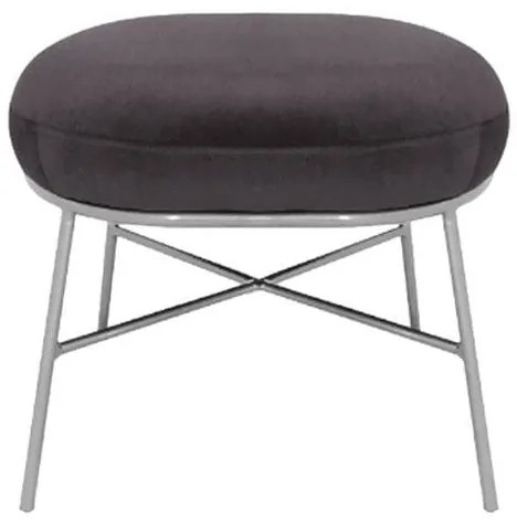 Σκαμπό Υποπόδιο Trudi HM8640.01 Grey 44x52x38Υ εκ. Velvet, Metal