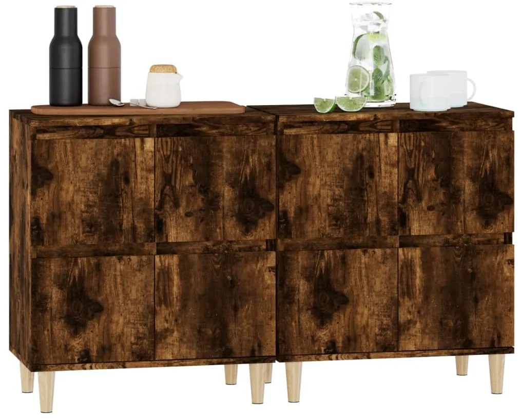 vidaXL Ντουλάπια 2 τεμ. Καπνιστή Δρυς 60x35x70 εκ. Επεξεργασμένο Ξύλο