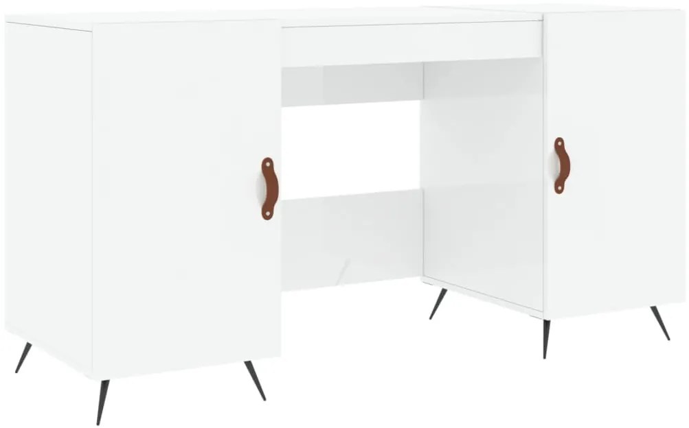 vidaXL Γραφείο Γυαλιστερό Λευκό 140x50x75 εκ. Επεξεργασμένο Ξύλο