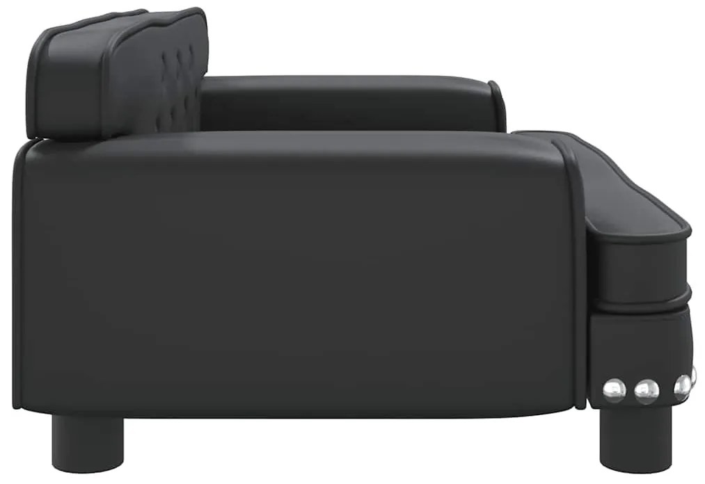 vidaXL Κρεβάτι Σκύλου Μαύρο 70 x 45 x 30 εκ. από Συνθετικό Δέρμα