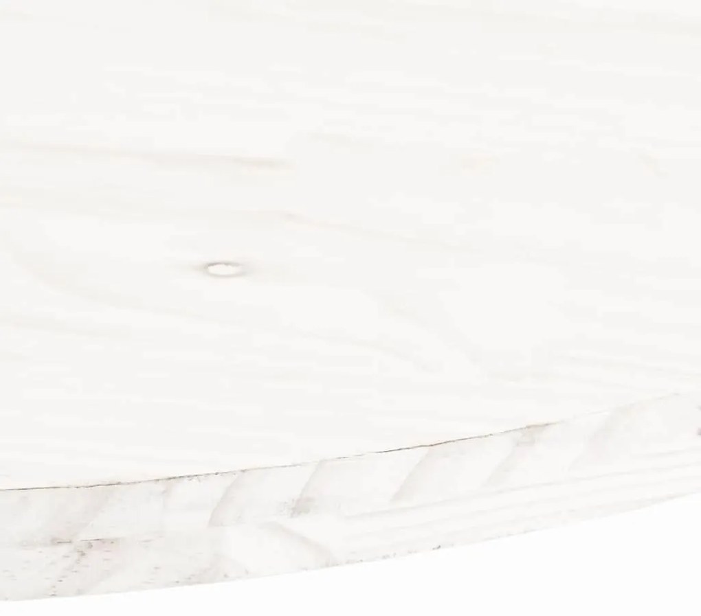 vidaXL Επιφάνεια Τραπεζιού Οβάλ Λευκή 90x45x2,5 εκ. Μασίφ Ξύλο Πεύκου