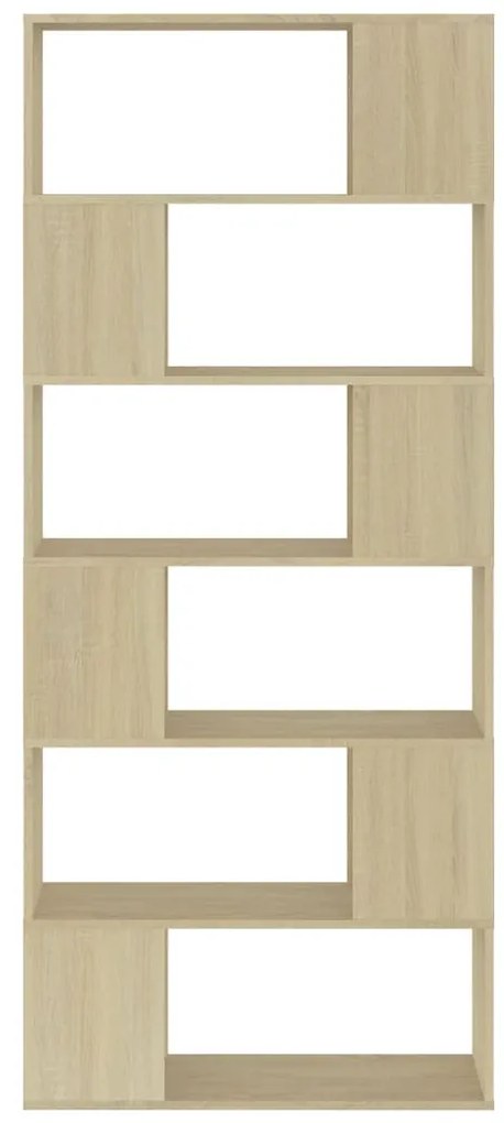 vidaXL Βιβλιοθήκη/Διαχωρ. Χώρου Sonoma Δρυς 80x24x186 εκ. Επεξ. Ξύλο
