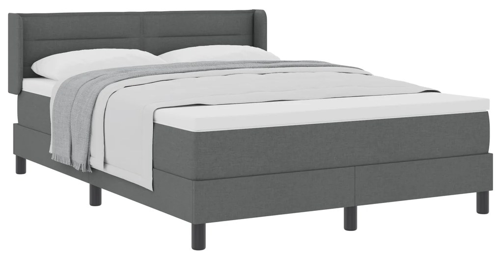 vidaXL Κρεβάτι Box Spring με στρώμα σε σκούρο γκρι, 140x200 εκ.