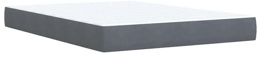 vidaXL Κρεβάτι Boxspring με Στρώμα Σκούρο Γκρι 160x200 εκ. Βελούδινο