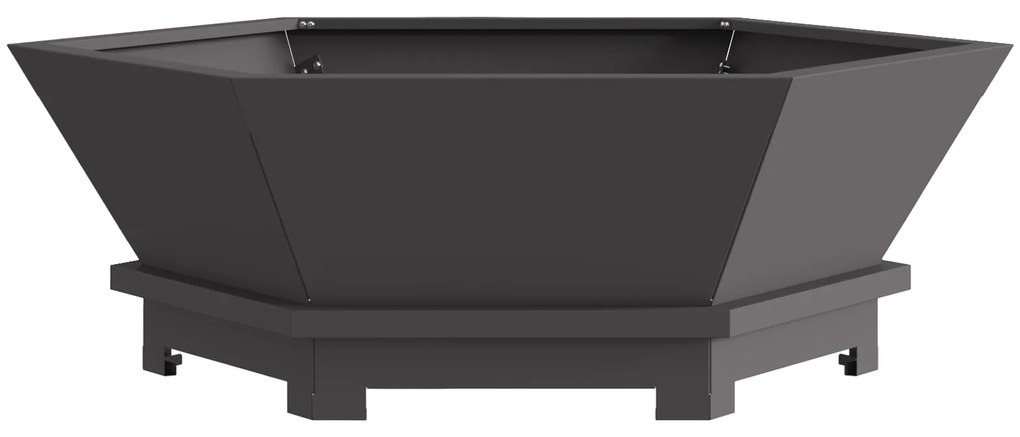 vidaXL Εστία Φωτιάς Έξιγωνη Μαύρη 75x75x28 εκ Ατσάλι